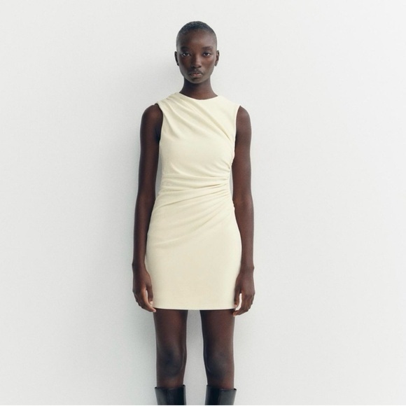Zara Cream Mini Dress - Picture 2 of 8